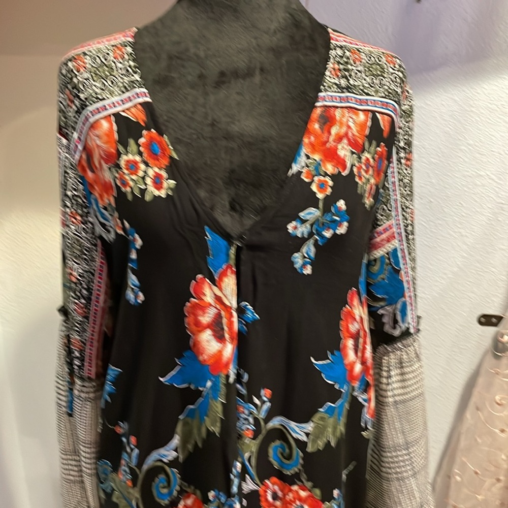 Multicolored Boho Style Duster, Medium Sized - image 2